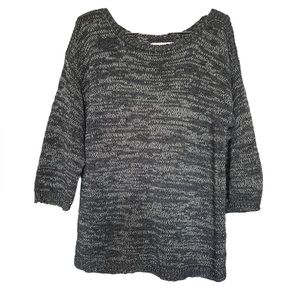 Jones New York Sport Large Knit Weave 3/4 Sleeve Boat Neck Sweater SZ L